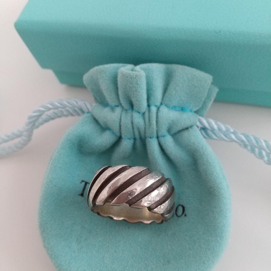 【希少】TIFFANY ツイスト リング スパイラル約10号 SV925