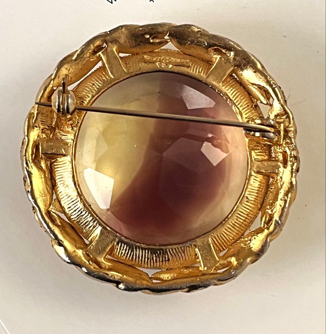 希少！ALU CRAFT バイカラーギブレガラスヴィンテージブローチB210