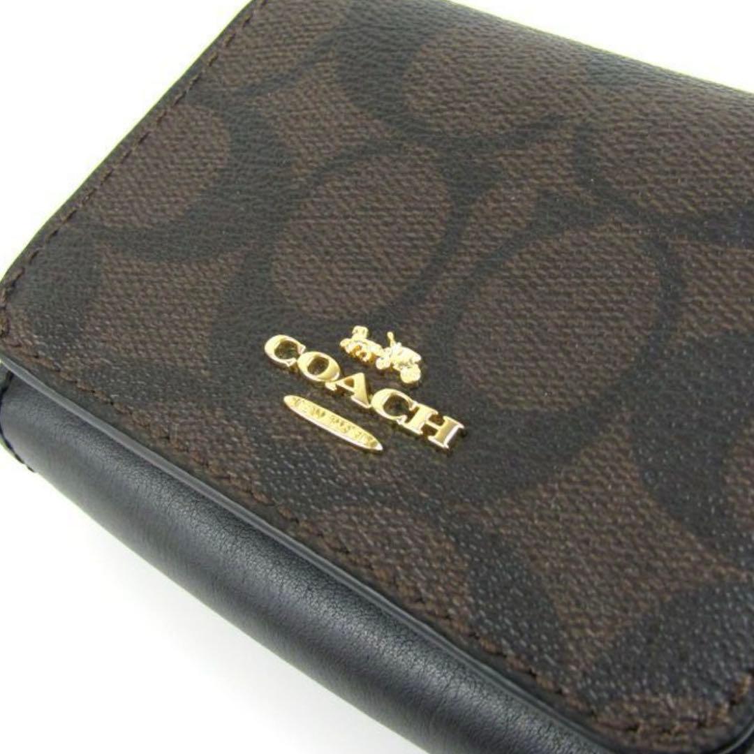 ヌルホリラ様 新品級✨ COACH コーチ シグネチャー柄 三つ折り財布