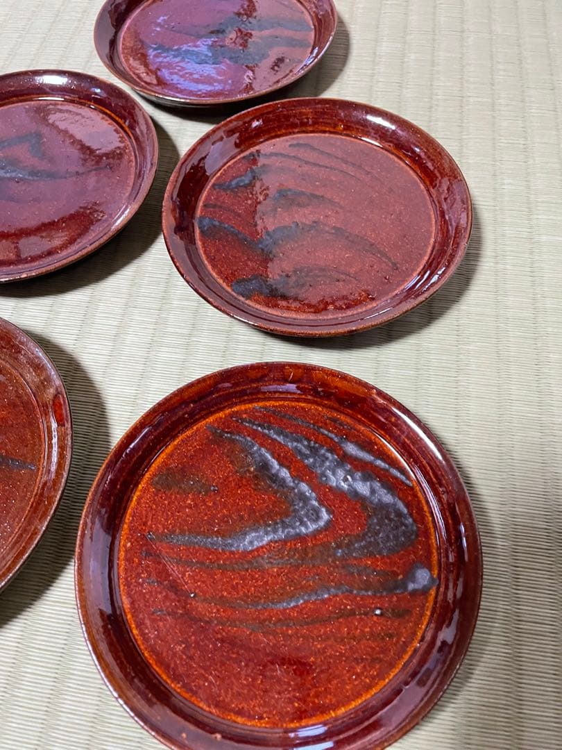 【銘々皿】大社窯 出雲焼 五客 山田宗有　(宗徧所持)