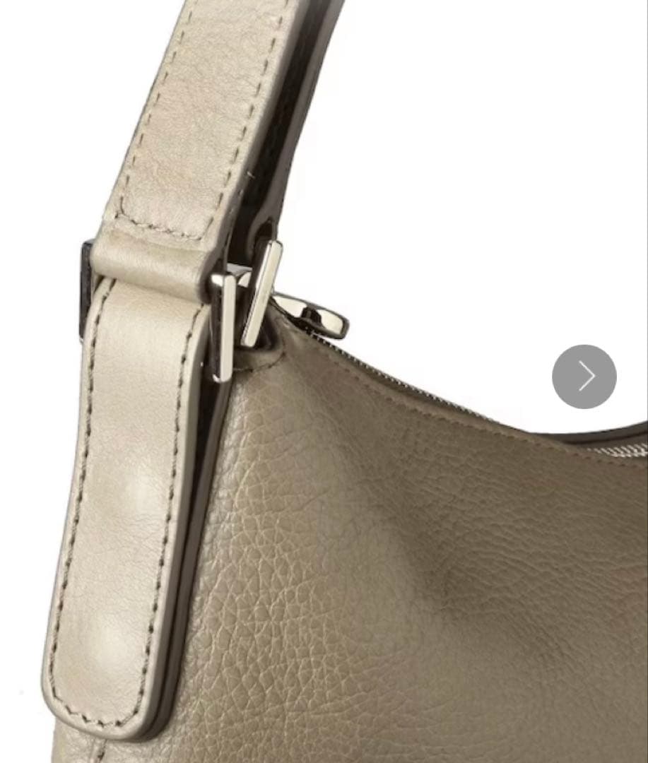 HIROFU (ソーロ)グレーベージュレザーショルダーバッグ M 2WAY 本革