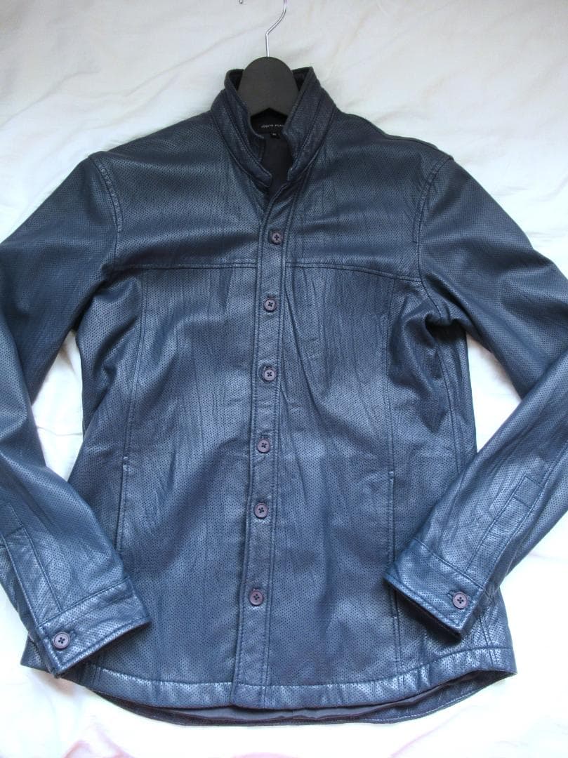 joseph homme レザーシャツ レザージャケット 46 本革 ラムレザー