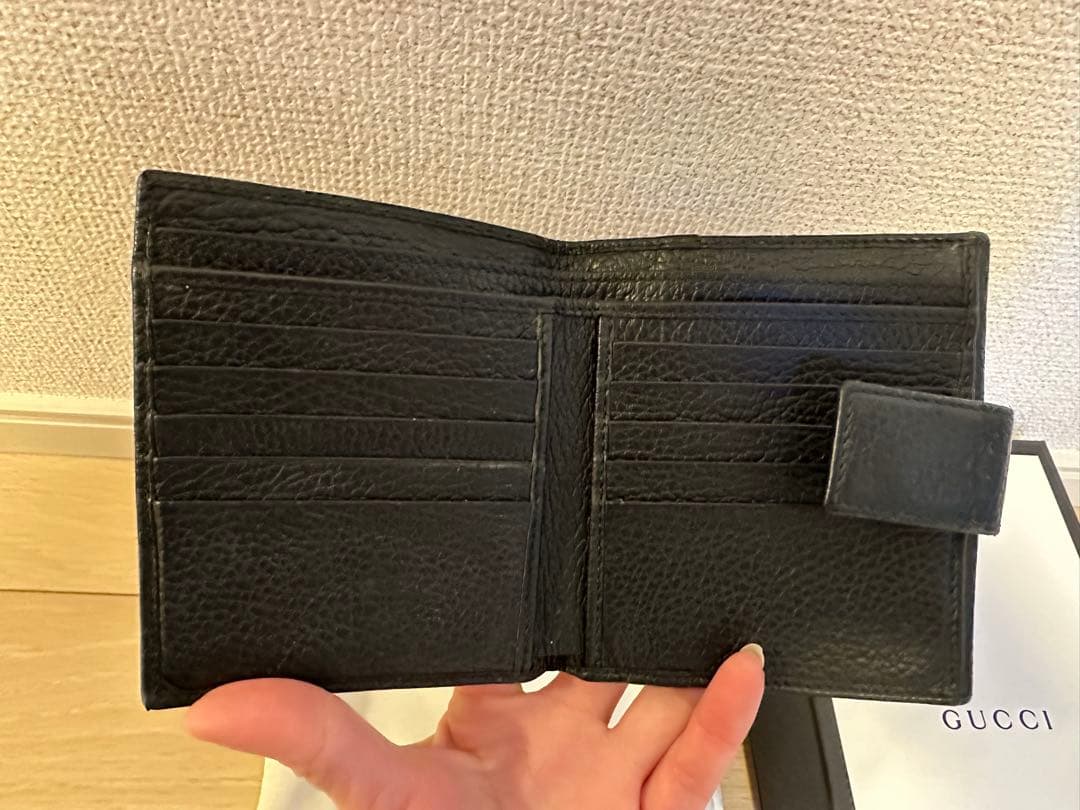 GUCCI マーモント 二つ折り財布 ブラック