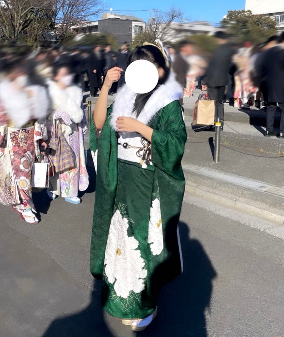 オンディーヌ　振袖 OE-1391 緑色 花柄