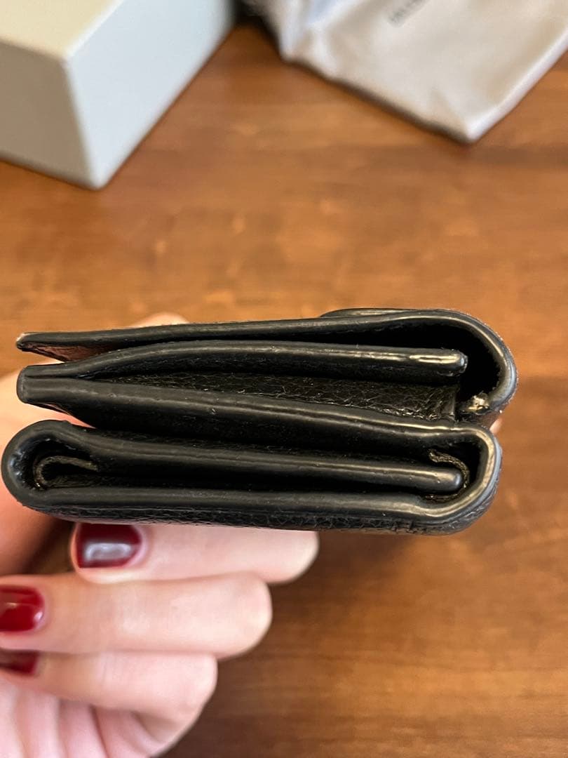 BALENCIAGA ブラック　三つ折り財布　ミニ財布　レザー