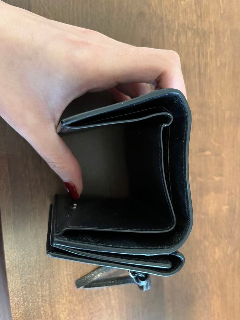 BALENCIAGA ブラック　三つ折り財布　ミニ財布　レザー