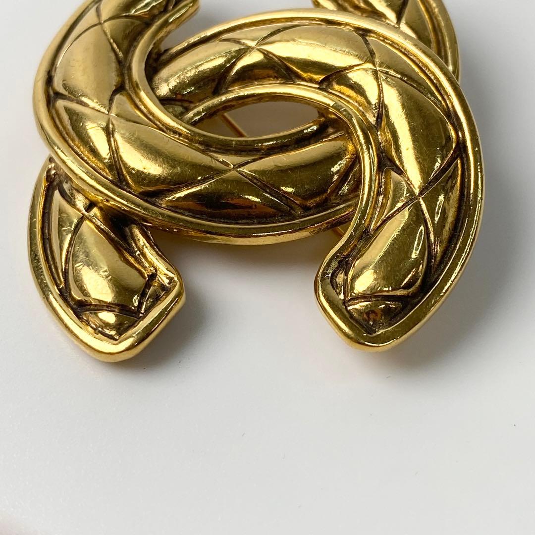 シャネル CHANEL ココマーク マトラッセ ゴールド ブローチ