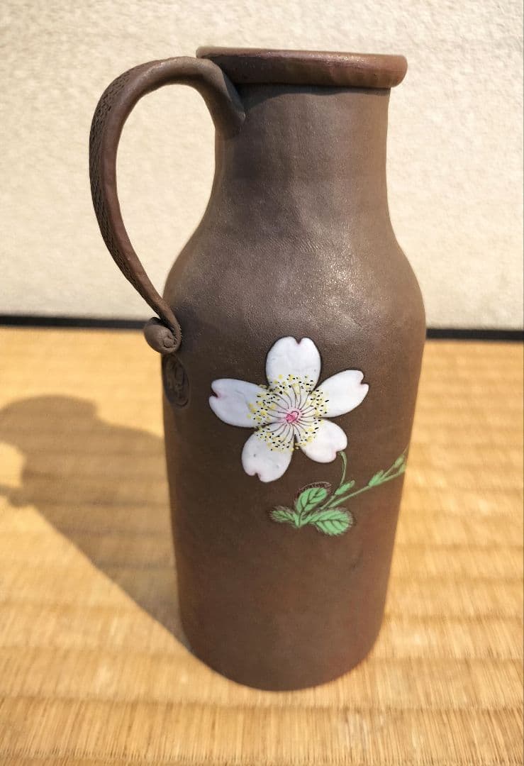 お値下げしました、2個組　萬古焼　桜　徳利