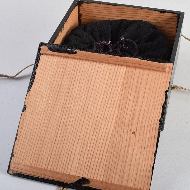 茶道具　楽吉左衛門作　黒楽平茶碗　時代箱　M　R9349