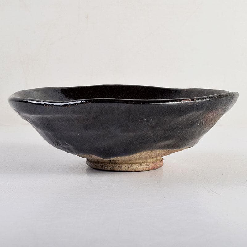 茶道具　楽吉左衛門作　黒楽平茶碗　時代箱　M　R9349