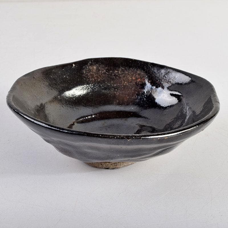 茶道具　楽吉左衛門作　黒楽平茶碗　時代箱　M　R9349