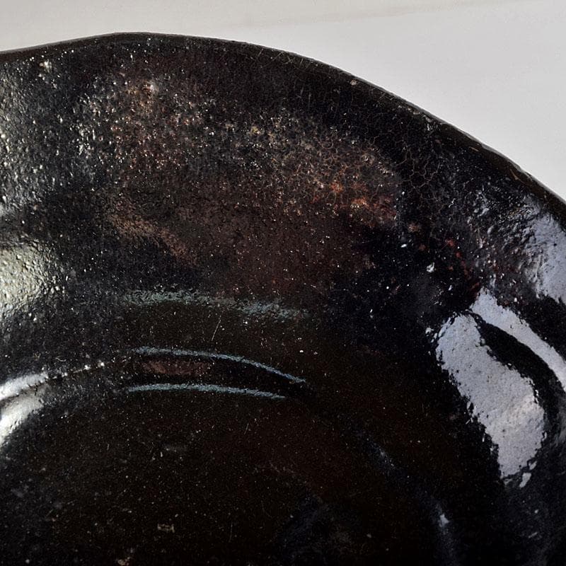 茶道具　楽吉左衛門作　黒楽平茶碗　時代箱　M　R9349