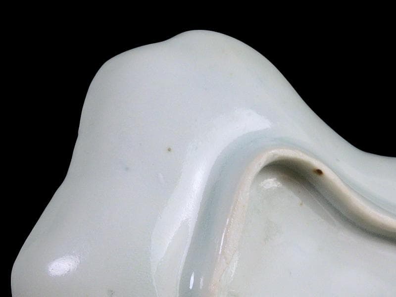 古伊万里　染付　型刷印判　幾何学文様の図　変形皿　江戸期C449 AS-CWe