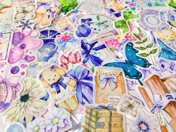 可愛いい❤️❤️フレークシール( ⸝⸝•ᴗ•⸝⸝ )お洒落なうさぎさんのセット♡♡