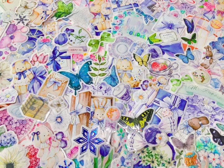 可愛いい❤️❤️フレークシール( ⸝⸝•ᴗ•⸝⸝ )お洒落なうさぎさんのセット♡♡