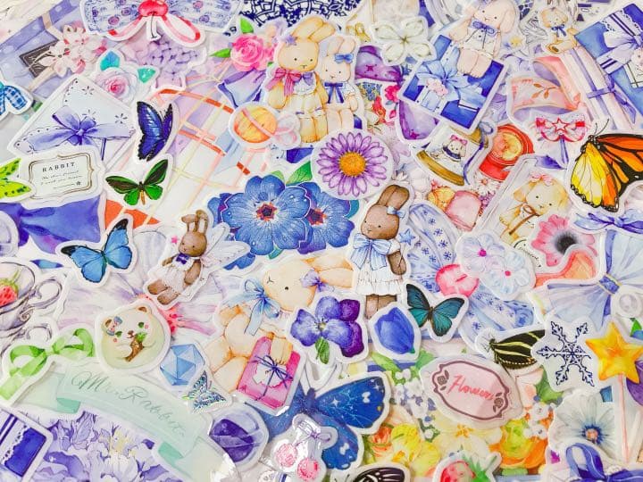 可愛いい❤️❤️フレークシール( ⸝⸝•ᴗ•⸝⸝ )お洒落なうさぎさんのセット♡♡