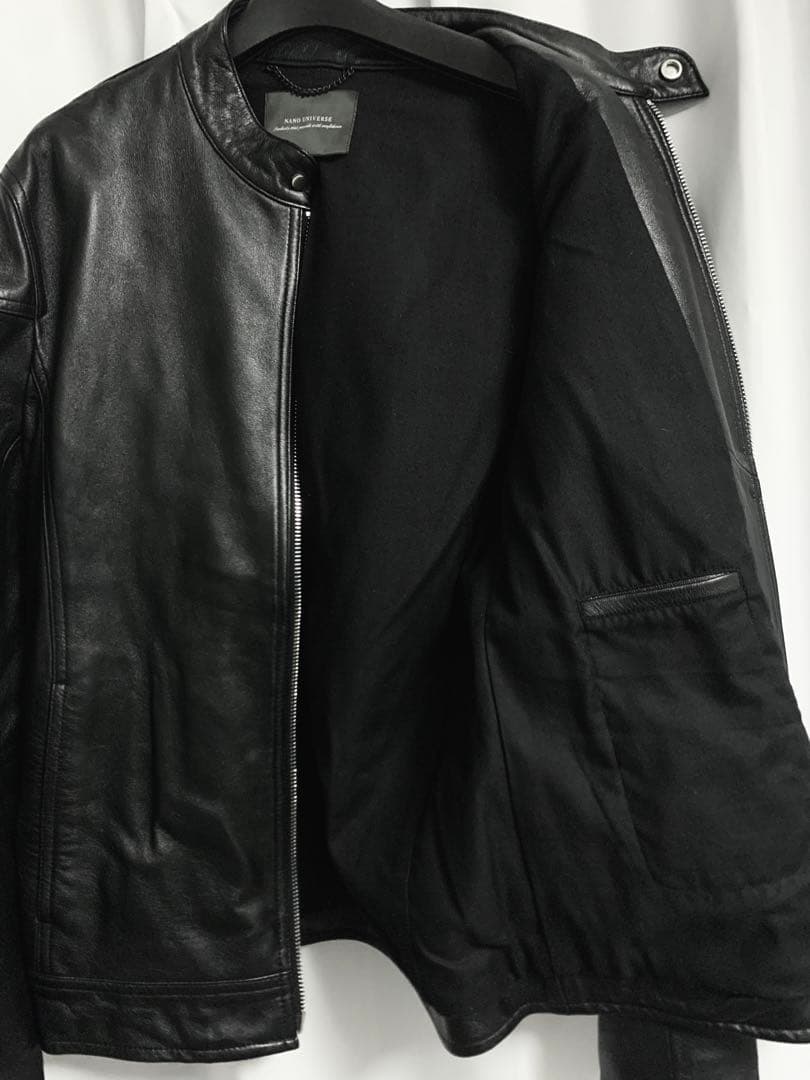 Lサイズ◎NANO UNIVERSE 羊革 ラムレザー 名作 シングルライダース