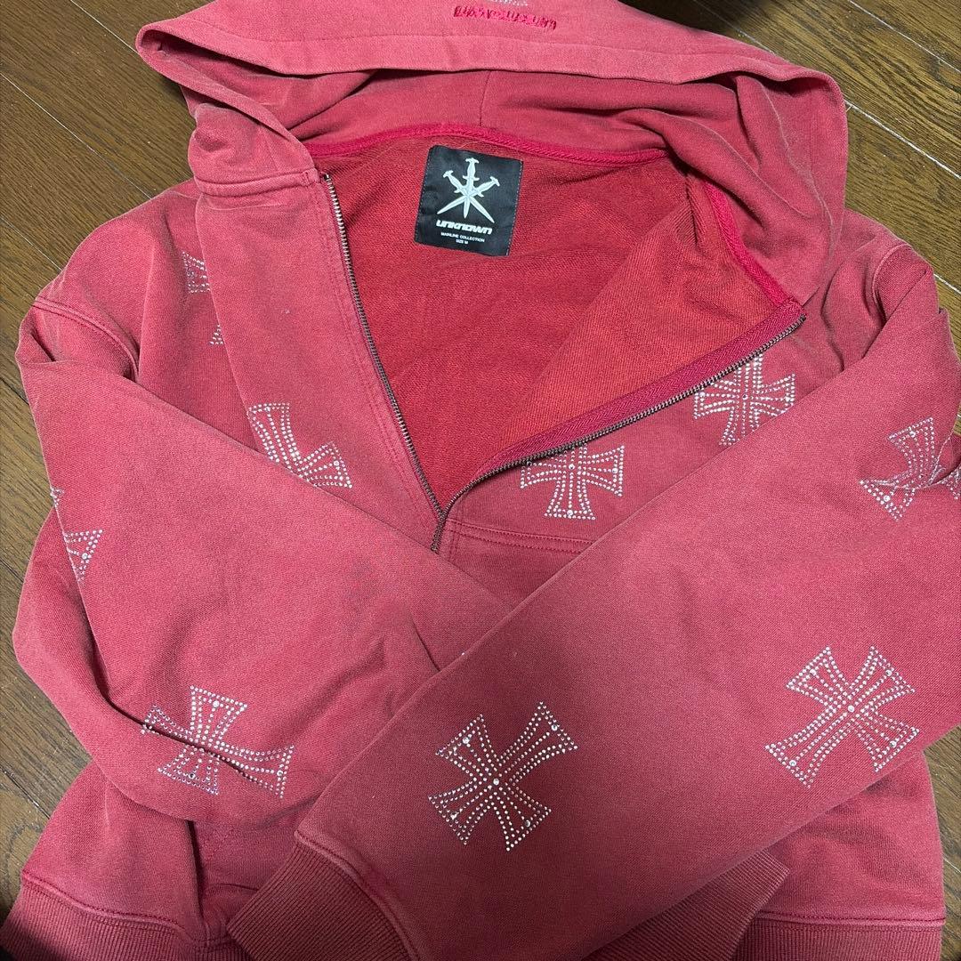 Unknown アンノウン　十字架　ラインストーンパーカー　LHP ニードルズ