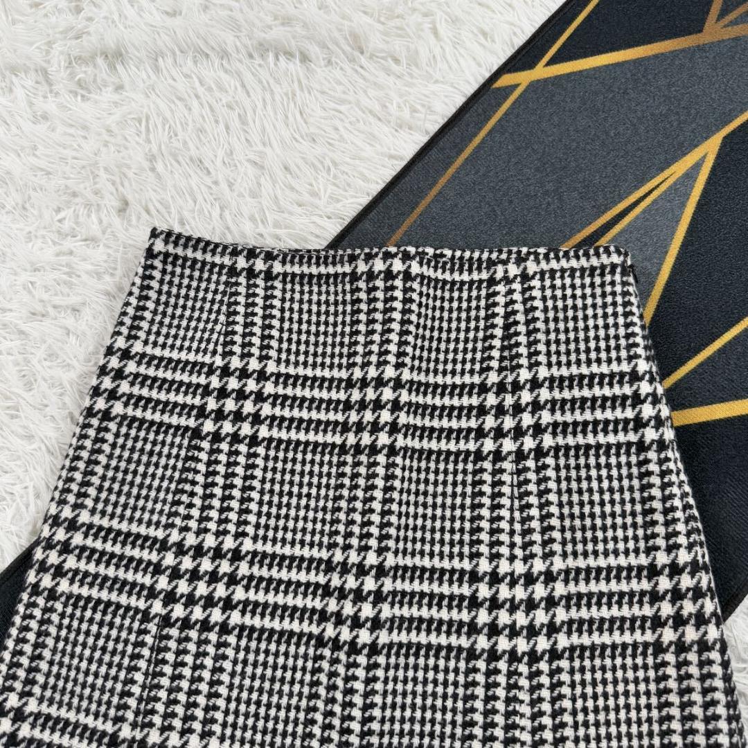 クリスチャンディオール スカート サイドジップ XL ウール 羊革 2018年