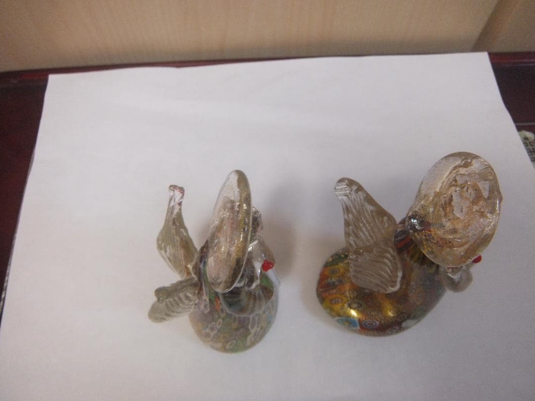 ベネチアングラス、飾り物、天使、ペアー