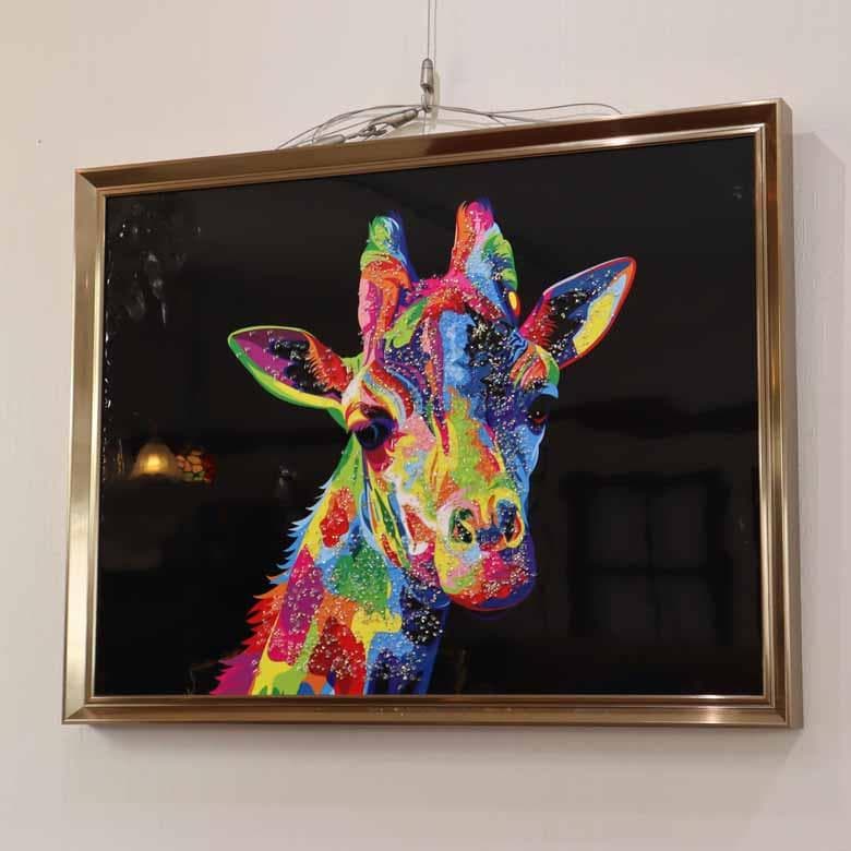 クリスタルアート キリン ピクチャー アートフレーム POP