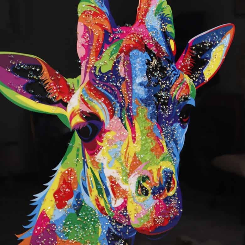 クリスタルアート キリン ピクチャー アートフレーム POP