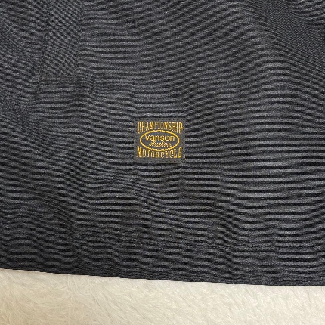 VANSON × AMERICAN BASS ナイロン コーチジャケット 黒