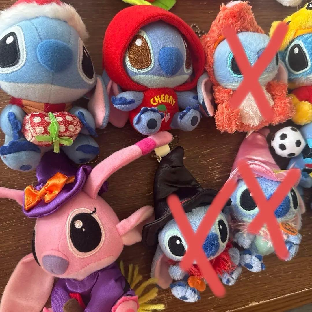 スティッチ エンジェル スクランプ ボールチェーンキーホルダー 平成レトロ