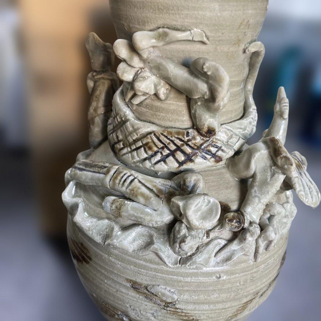 中国美術　骨董品　人物壺　貴重　箱付き