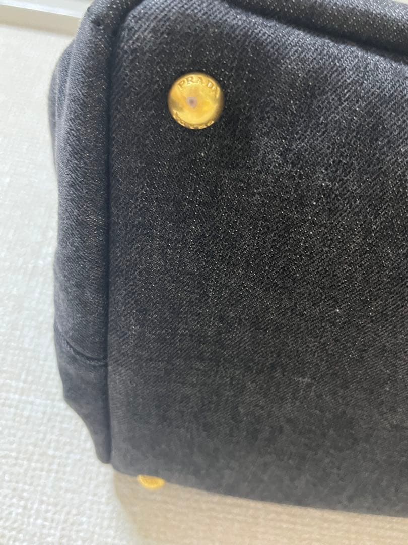 プラダ PRADA カナパ トートバッグ L ブラックデニム