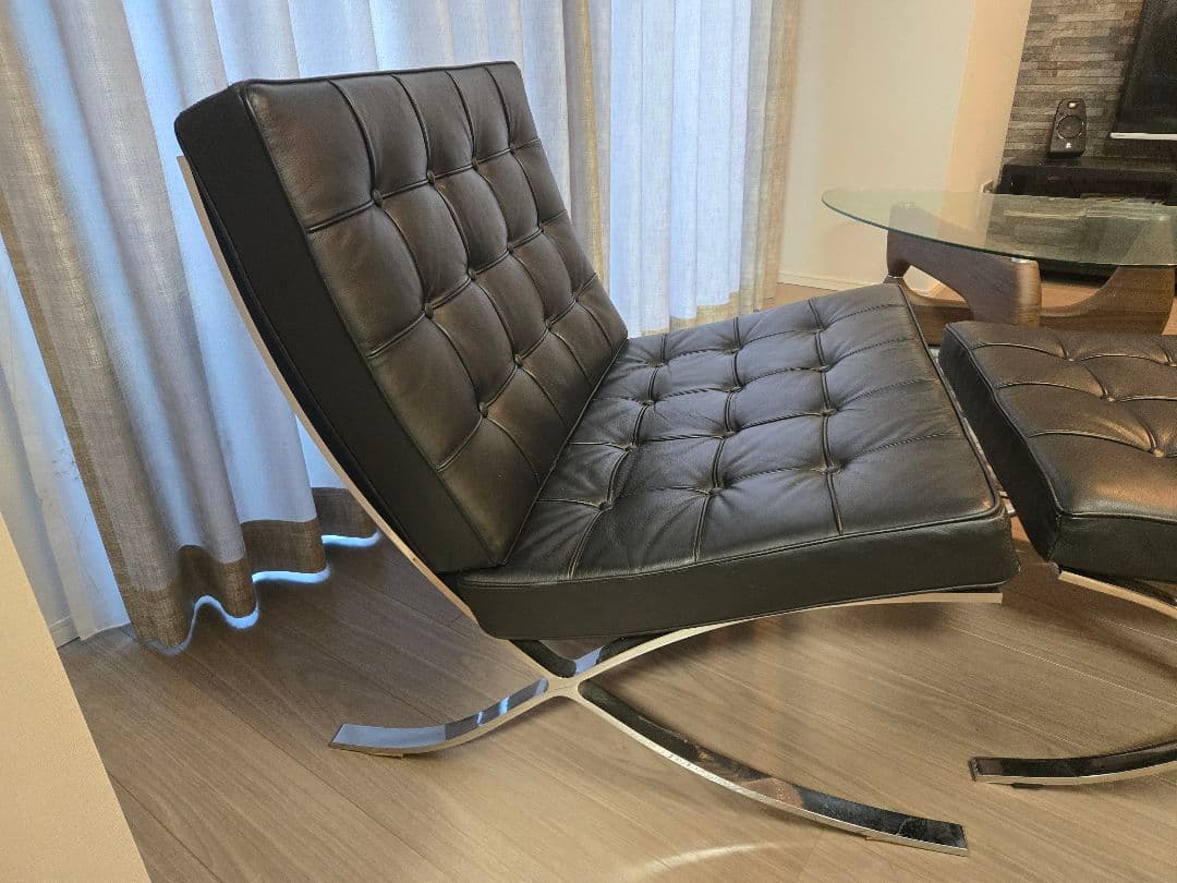 【hanamichin】バルセロナチェア&オットマン　セット