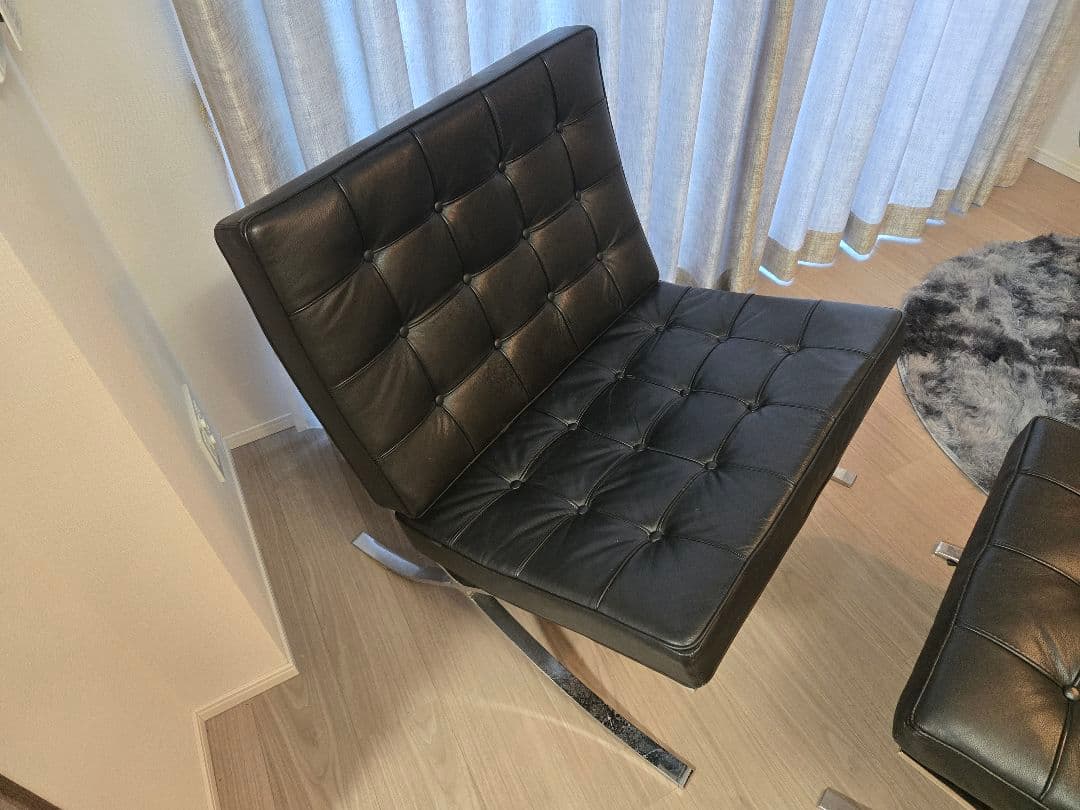 【hanamichin】バルセロナチェア&オットマン　セット