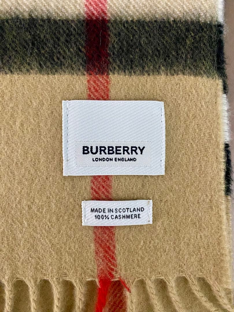 新品！BURBERRYバーバリー カシミヤ100% チェックマフラー ベージュ