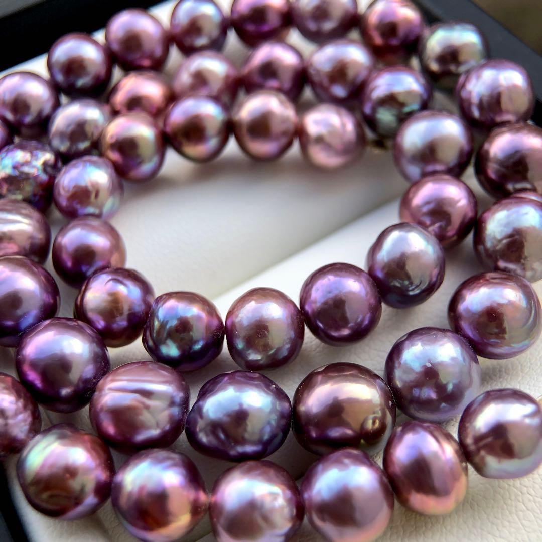 土下座チョコレートバロックパール　マルチカラー ネックレス連材BEN782