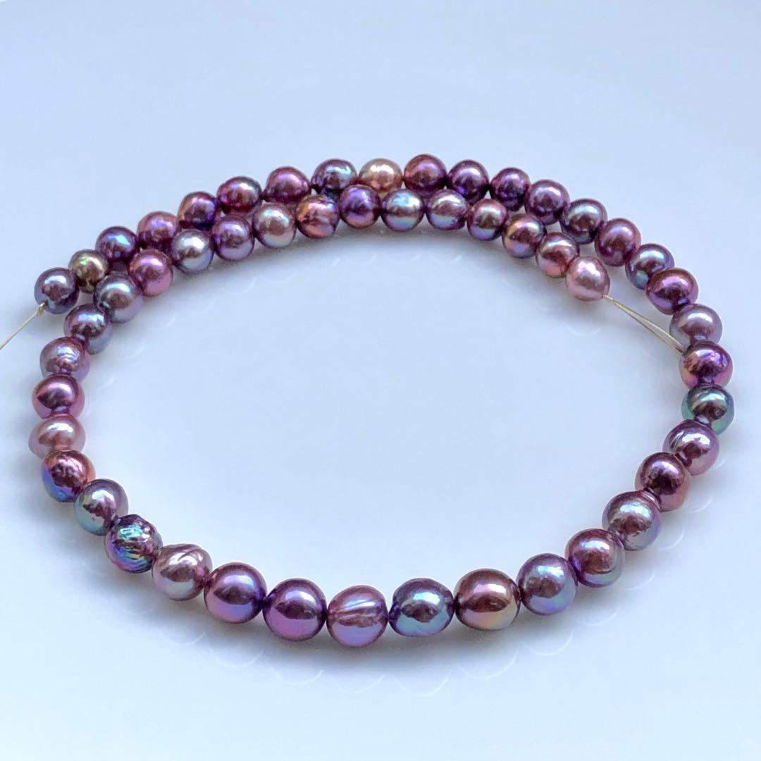 土下座チョコレートバロックパール　マルチカラー ネックレス連材BEN782