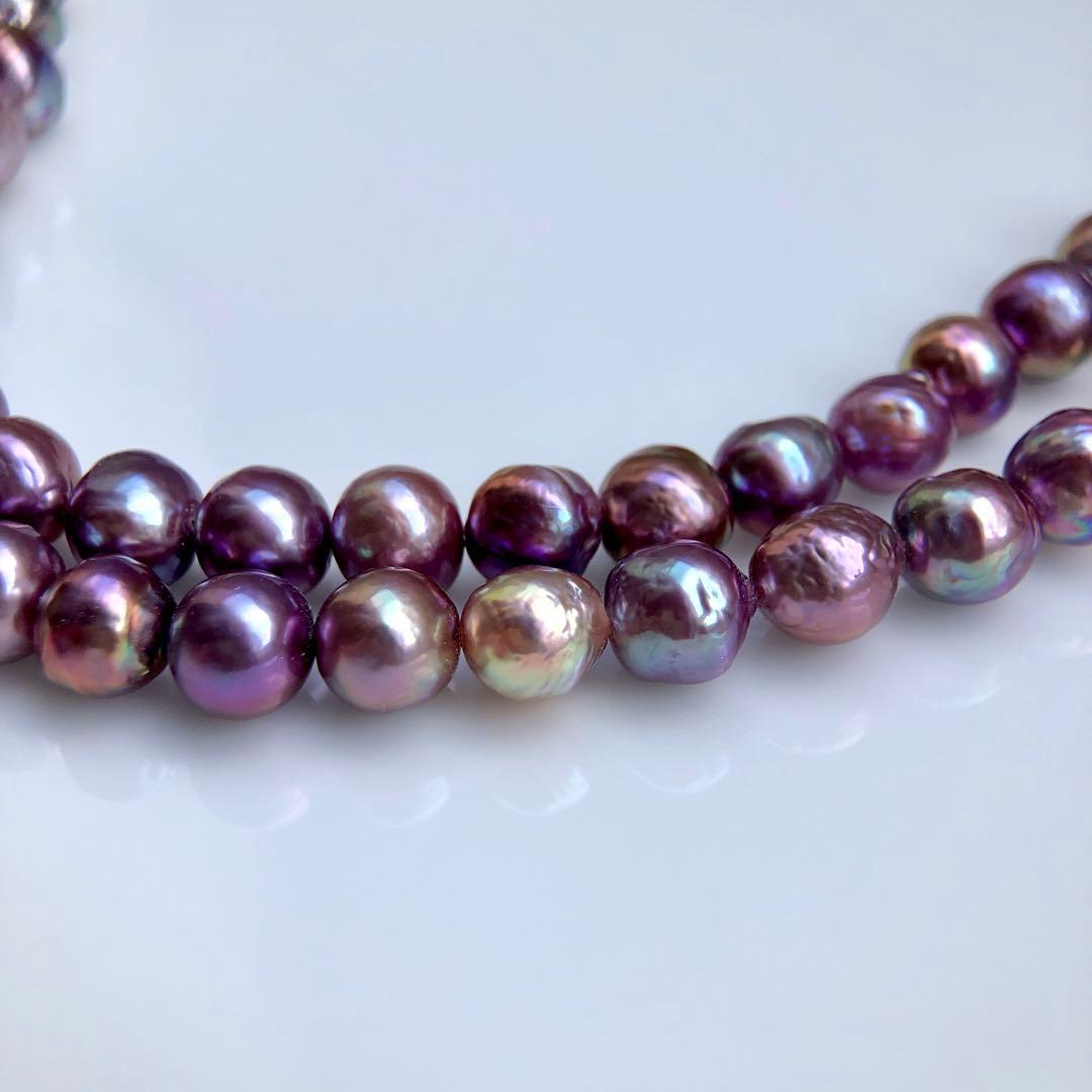 土下座チョコレートバロックパール　マルチカラー ネックレス連材BEN782