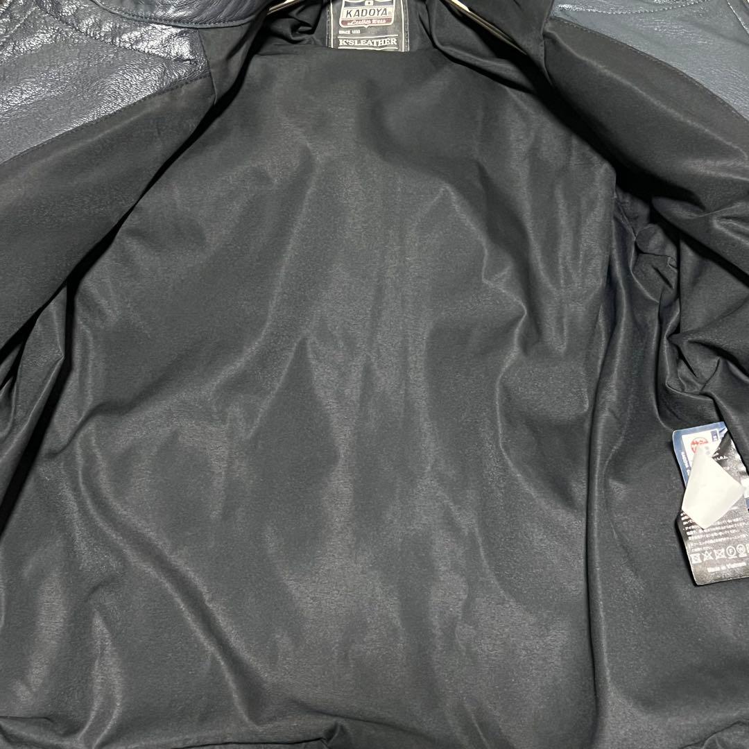 b*g様 【未使用】KADOYA FENNEL レザージャケット　ネイビー　バイ