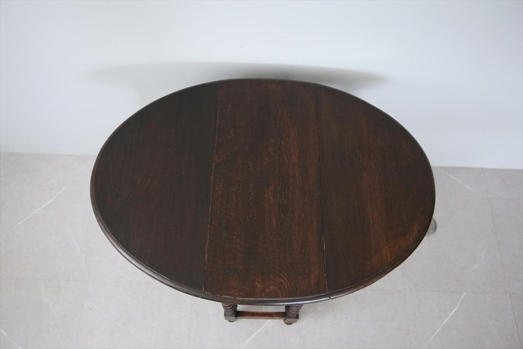 英国アンティーク木製ゲートレッグテーブル/ダイニング机バタフライ(89-178)