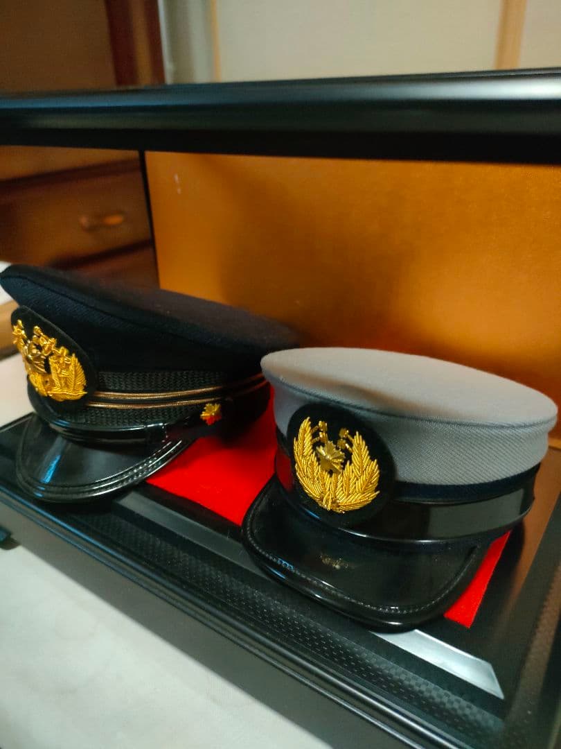 【希少】警察官帽子　ミニチュア　セット　2点　組み立て式ケース付　昭和レトロ