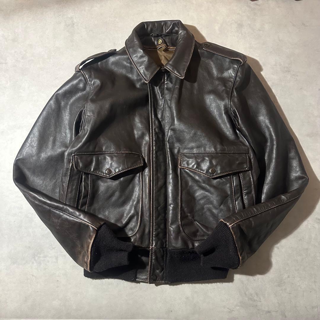 Schott A-2 フライト ジャケット レザー ブラウン