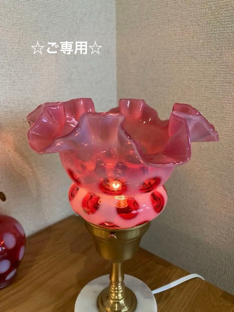 （専用）フェントン　1940年　オパールセント　ランプシェード　ドット