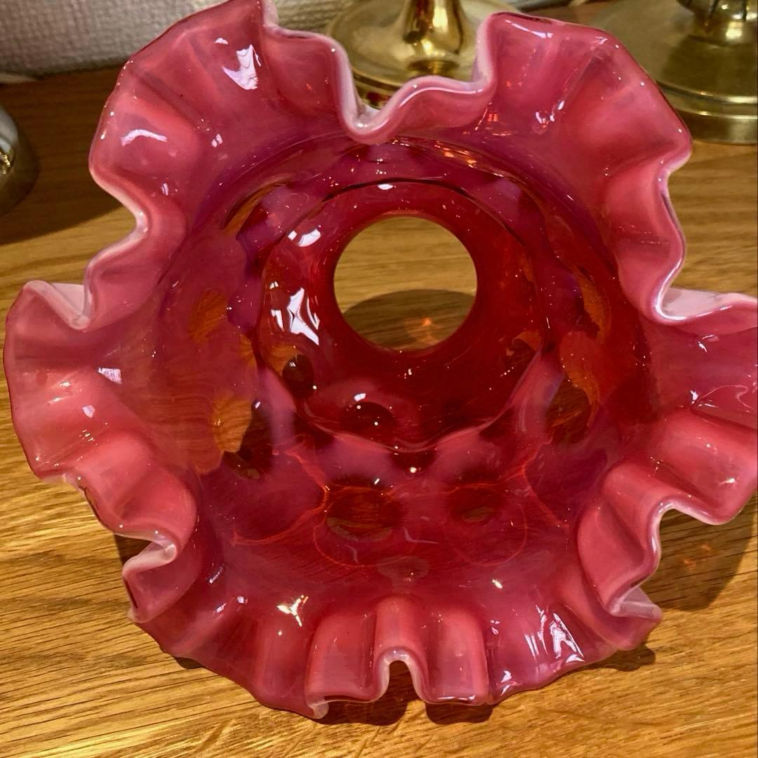 （専用）フェントン　1940年　オパールセント　ランプシェード　ドット