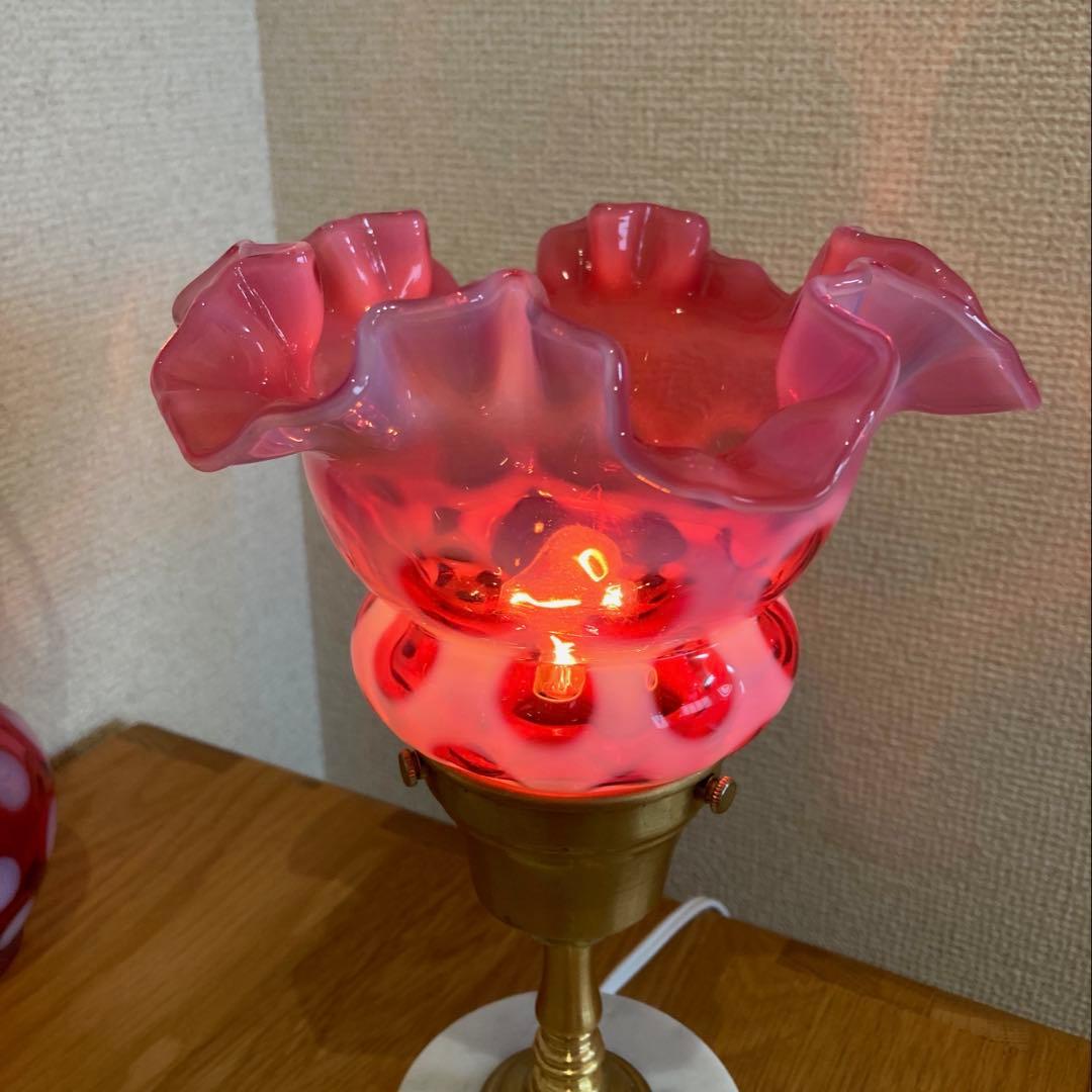 （専用）フェントン　1940年　オパールセント　ランプシェード　ドット