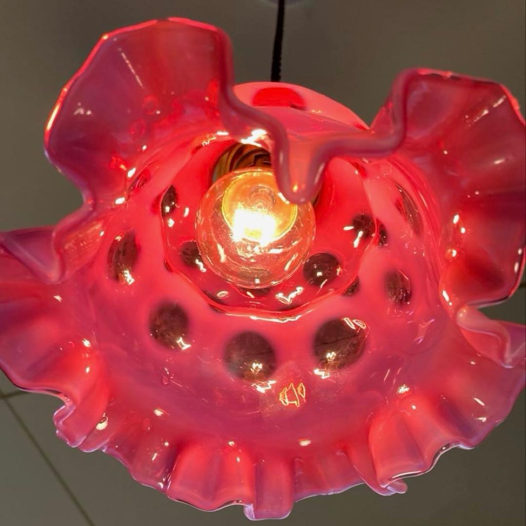 （専用）フェントン　1940年　オパールセント　ランプシェード　ドット