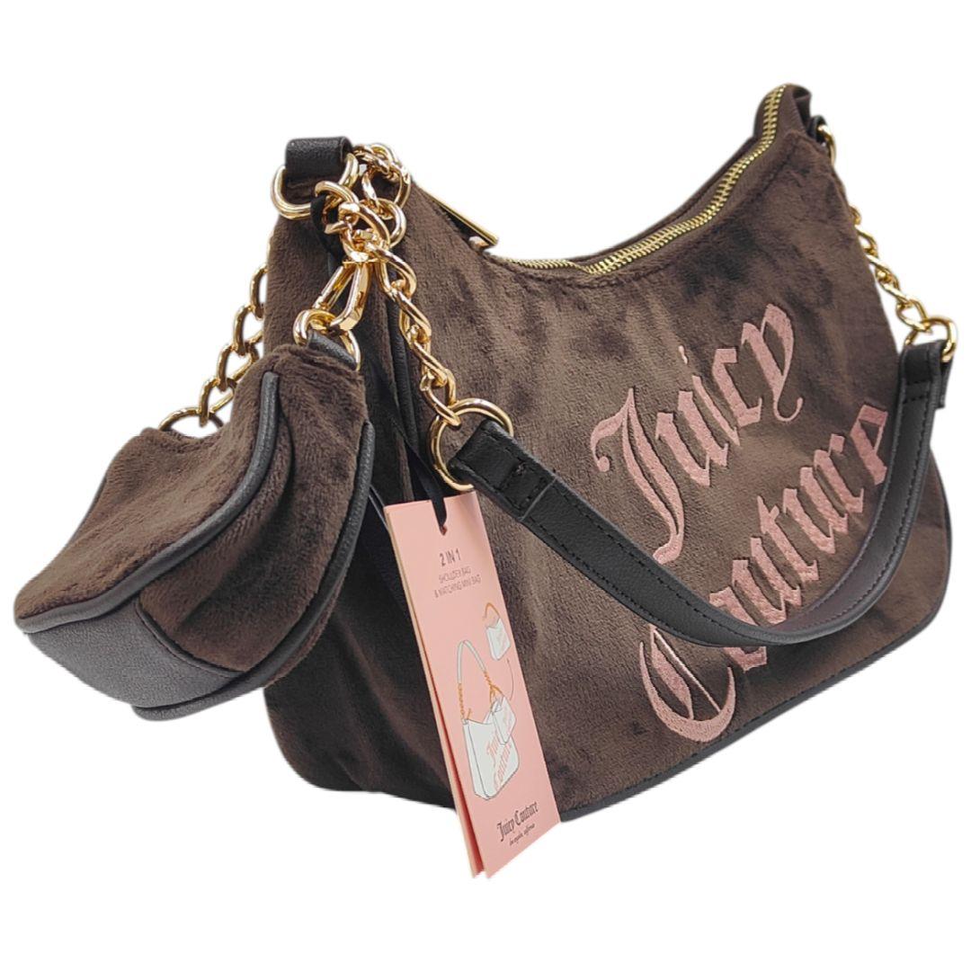 今期新作 ジューシークチュール ショルダーバッグ ポーチ付 人気モデル ブラウン