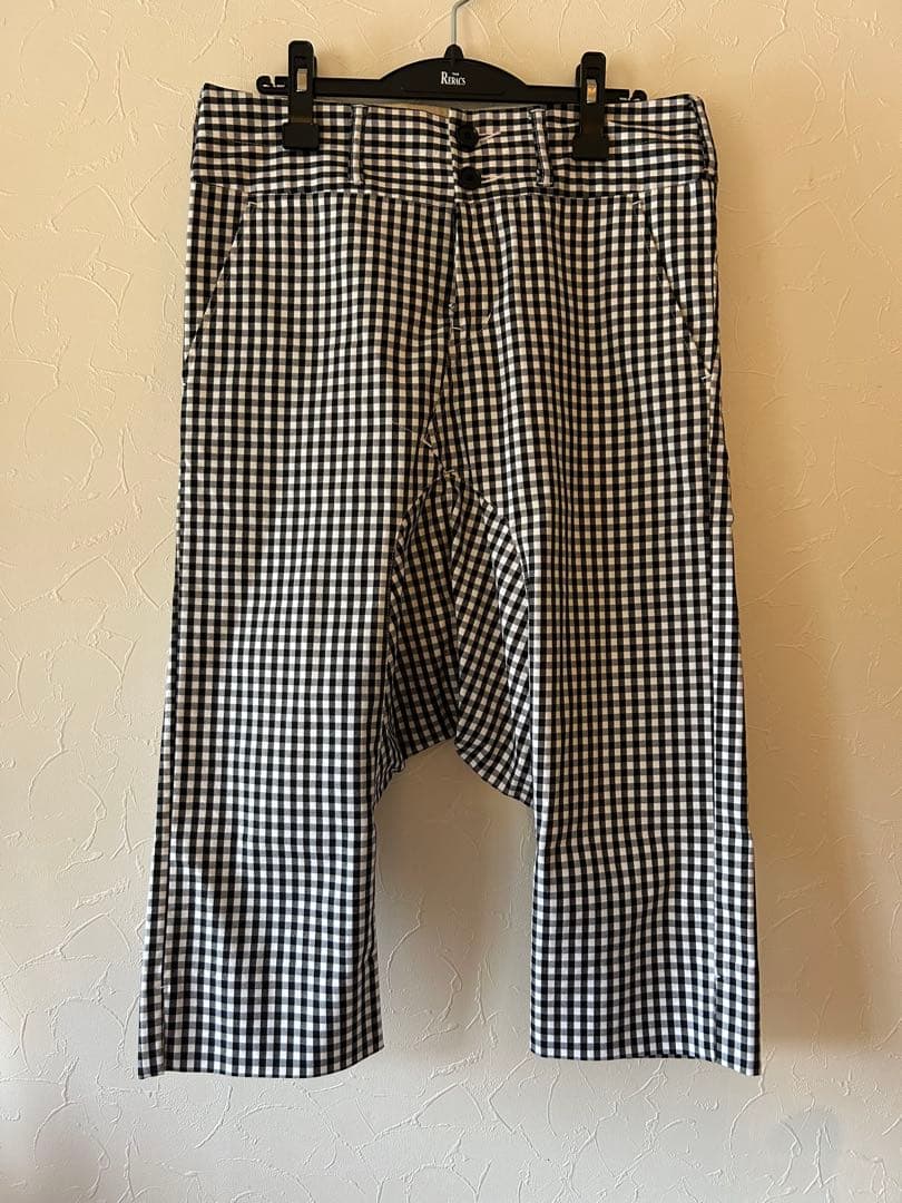 FUMITO GANRYUギンガムチェック サルエルパンツ
