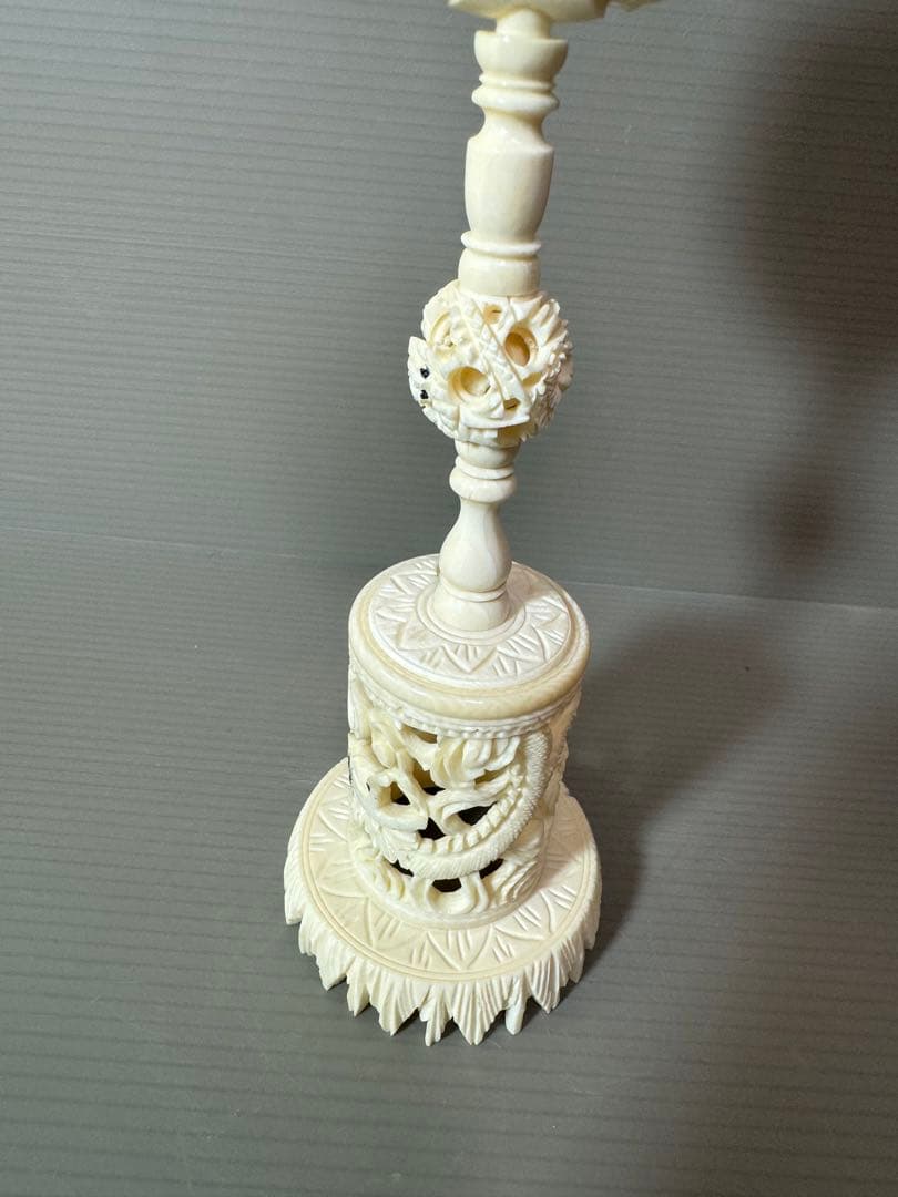 2735 天球儀　 龍文　彫刻 置物 層球 美術品 透し彫り細工 中国美術