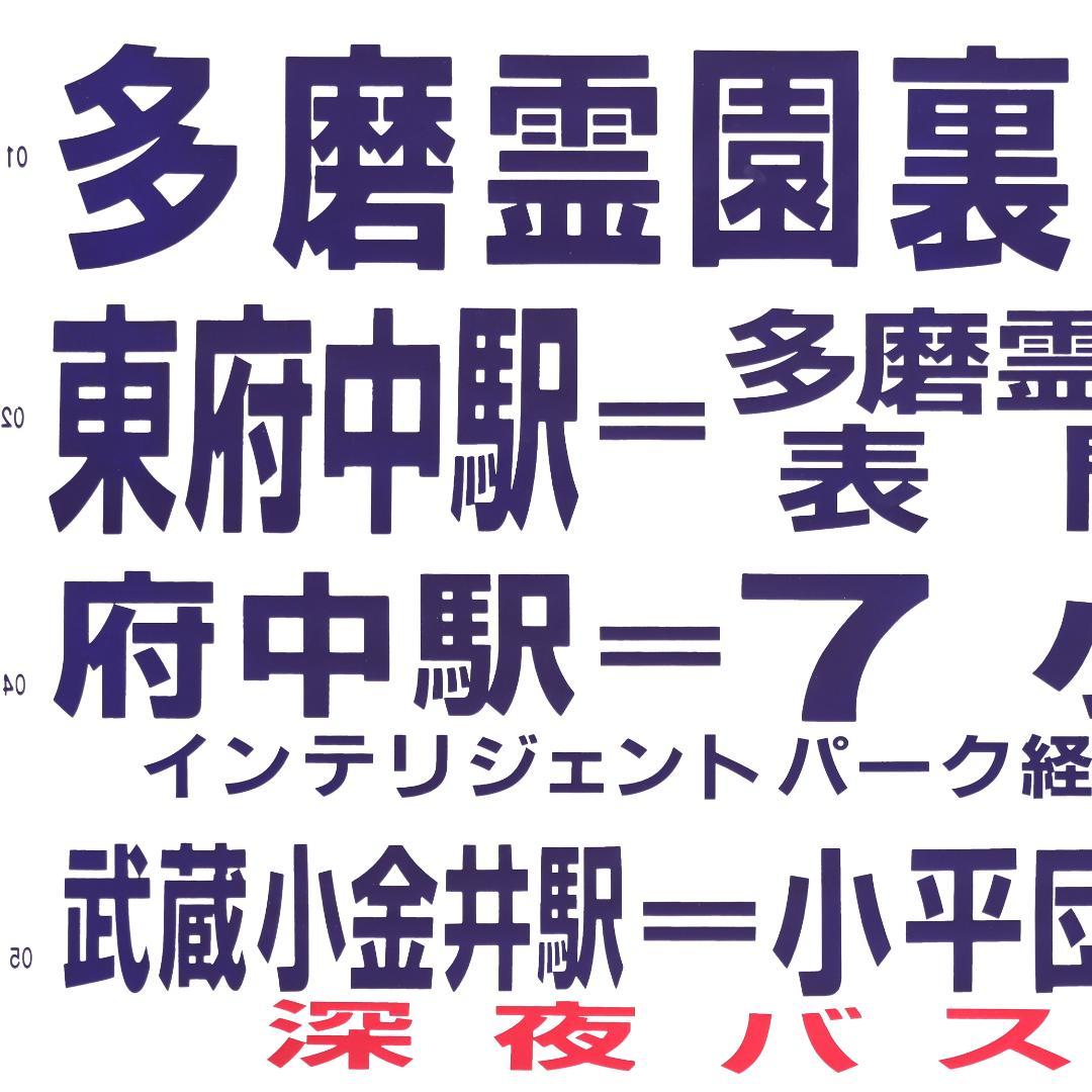 京王バス 府中営業所 後面方向幕