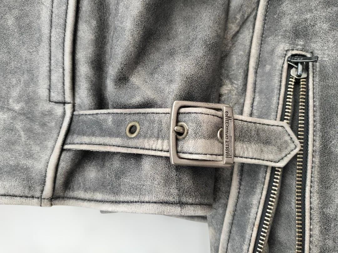 Harley Davidson シングルライダースジャケット グレー