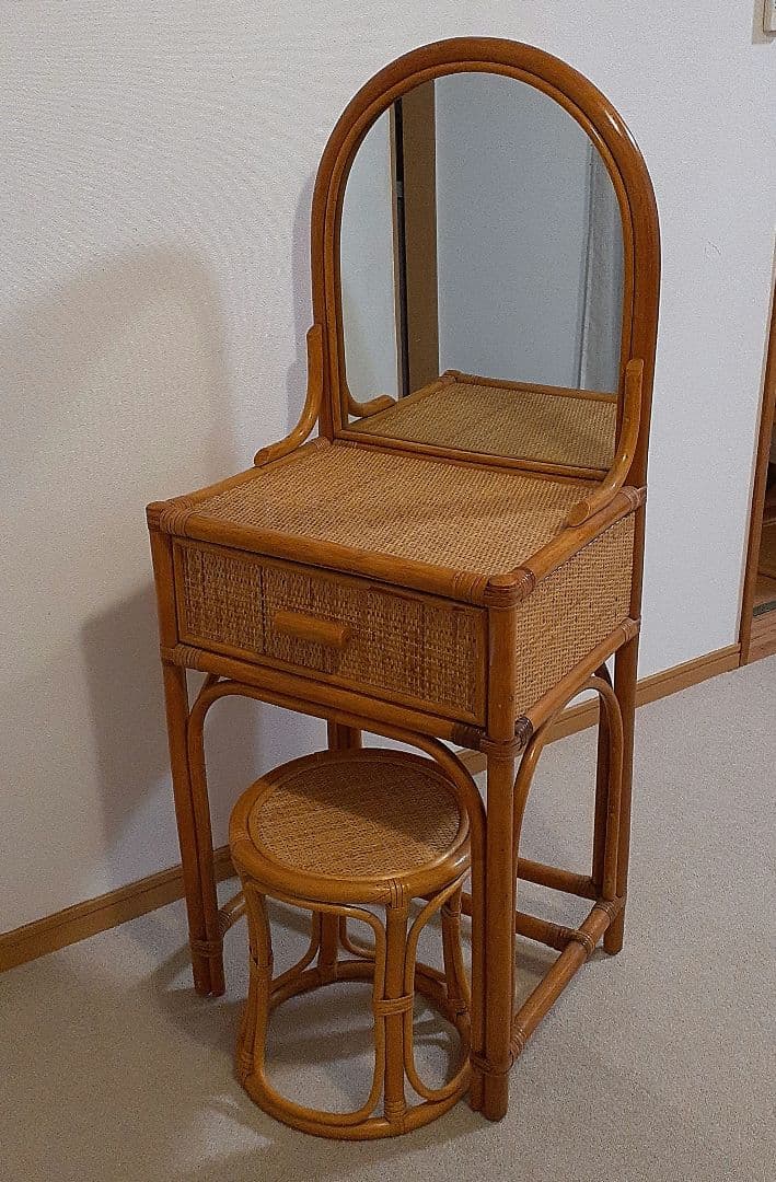 ナチュラルラタン ドレッサー・鏡台